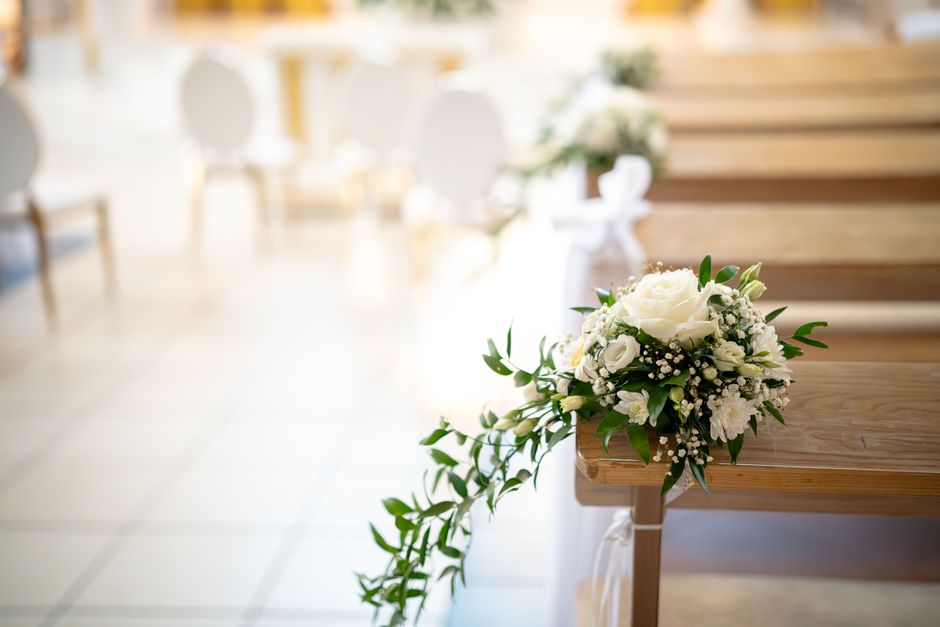 Wedding ceremony aisle and romantic setting